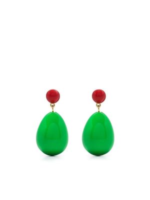 Eshvi two-tone drop earrings - Green