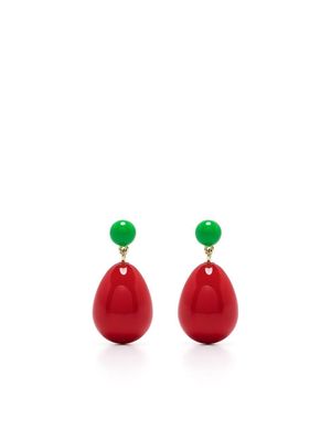 Eshvi two-tone drop earrings - Red
