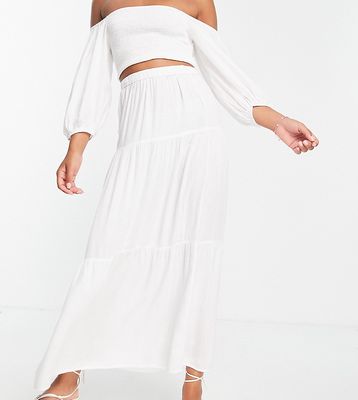 Esmee Exclusive tiered maxi skirt in white - part of a set