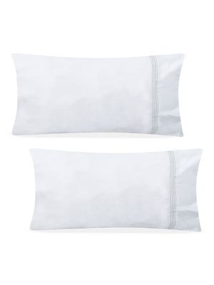 Essential Embroidered Pillowcases 2-Piece Set - Green - Size King - Green - Size King