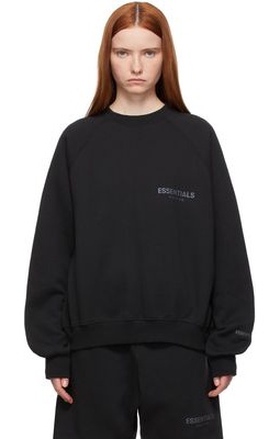 Essentials Black Pullover Crewneck Sweatshirt