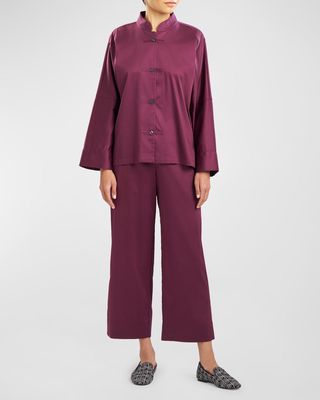 Essentials Cropped Cotton Sateen Pajama Set
