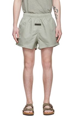 Essentials Green Nylon Shorts