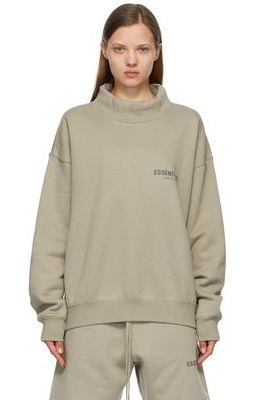 Essentials Grey Mock Neck Pullover Sweatshirt