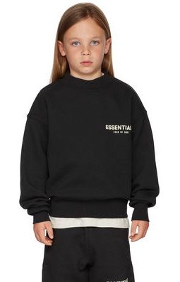 Essentials Kids Black Logo Sweatshirt