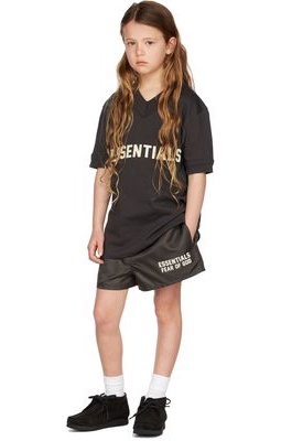 Essentials Kids Black Running Shorts