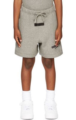 Essentials Kids Gray Fleece Logo Shorts
