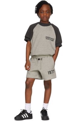 Essentials Kids Grey & Black Short Sleeve Raglan Sweatshirt