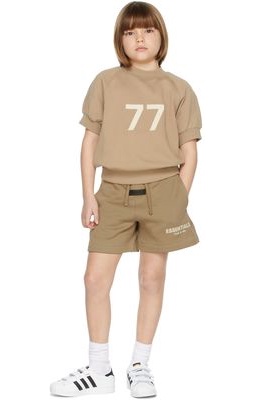 Essentials Kids Tan '77' Short Sleeve Sweatshirt
