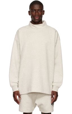 Essentials Off-White Relaxed Mock Neck Sweatshirt