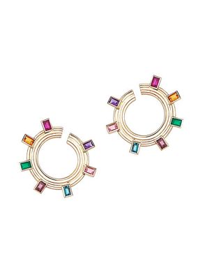Essentials Rainbow 14K Yellow Gold & Multi-Gemstone Loop Earrings