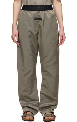 Essentials Taupe Nylon Trousers
