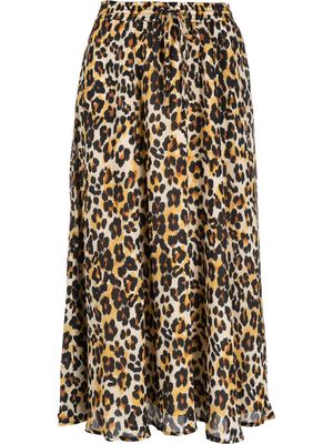Essentiel Antwerp A-line leopard-print skirt - Black