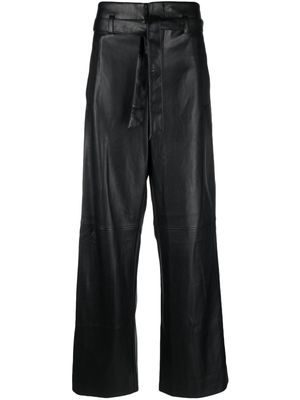 Essentiel Antwerp belted straight-leg trousers - Black