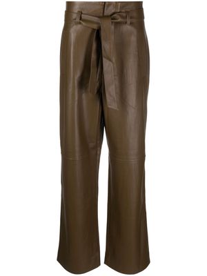 Essentiel Antwerp belted straight-leg trousers - Brown