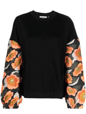Essentiel Antwerp contrasting-sleeve cotton sweatshirt - Black