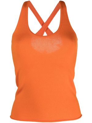 Essentiel Antwerp criss-cross sleeveless knit top - Orange