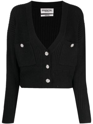 Essentiel Antwerp crystal-embellished ribbed-knit jumper - Black