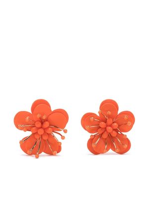 Essentiel Antwerp Dewi flower-motif earrings - Orange