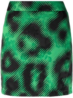 Essentiel Antwerp Edeny leopard-print miniskirt - Green