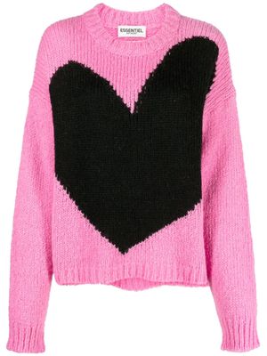 Essentiel Antwerp Egeria heart-jacquard ribbed-knit jumper - Pink