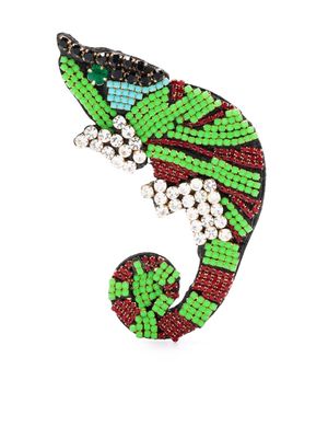 Essentiel Antwerp Emeleon rhinestone-embellished brooch - Green