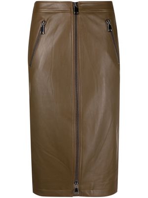 Essentiel Antwerp Encourage faux-leather skirt - Brown