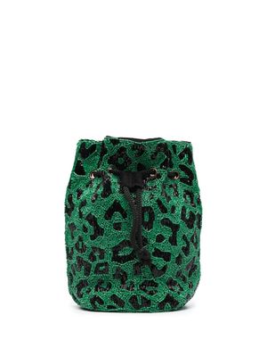 Essentiel Antwerp Enquiry bead-embellished make up bag - Green