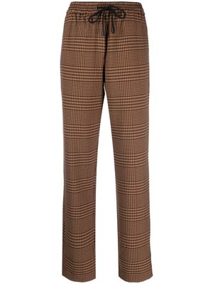 Essentiel Antwerp Eosha drawstring-waistband checked trousers - Brown