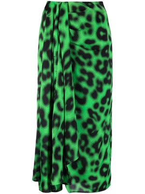 Essentiel Antwerp Everest leopard-patterned skirt - Green