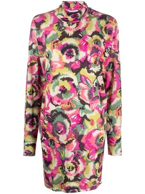 Essentiel Antwerp floral-print long-sleeve mini dress - Green