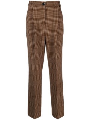 Essentiel Antwerp high-waisted checked tailored trousers - Brown