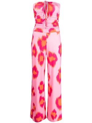 Essentiel Antwerp leopard-print wide-leg jumpsuit - Pink