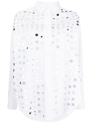 Essentiel Antwerp mirror-embellished cotton shirt - White