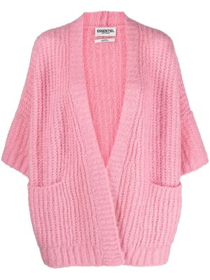 Essentiel Antwerp three-quarter sleeve mohair cardigan - Pink