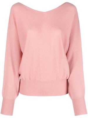 Essentiel Antwerp V-back fine-knit jumper - Pink