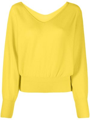 Essentiel Antwerp V-back fine-knit jumper - Yellow