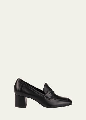 Essenziale Leather Heeled Penny Loafers