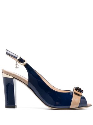 ESSERE high-shine peep-toe sandals - Blue