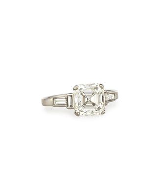 Estate Art Deco Asscher-Cut Diamond Engagement Ring, Size 6.5