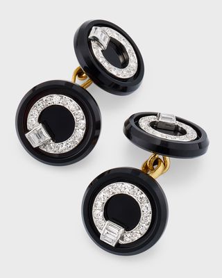 Estate Cartier Diamond and Black Onyx Cufflinks