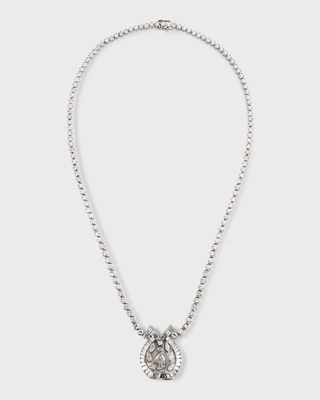 Estate Platinum Diamond Wreath Necklace