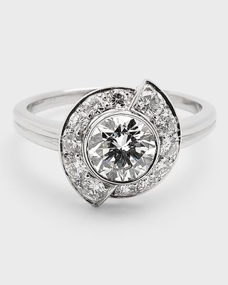 Estate The Yard Platinum Diamond Cluster Engagement Ring, Size 6.25