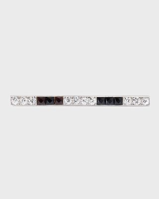 Estate Tiffany Black Onyx and Diamond Art Deco Bar Pin