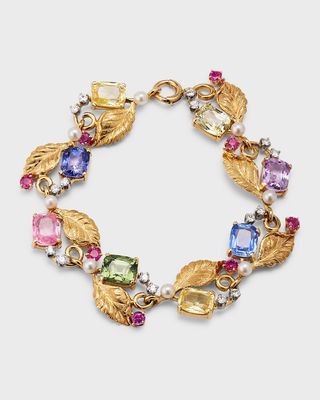 Estate Tiffany Retro Floral Link Bracelet