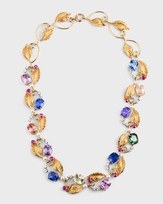 Estate Tiffany Retro Floral Link Necklace