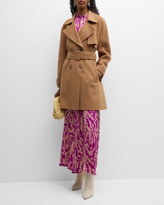 Este Belted Double-Breasted Coat
