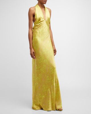 Estee Python-Print Silk Maxi Dress
