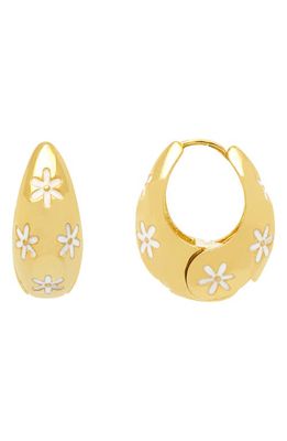 Estella Bartlett Chunky Floral Hoop Earrings in Gold