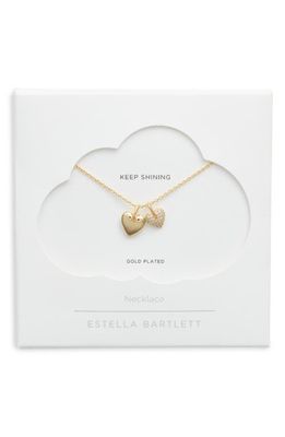 Estella Bartlett Double Heart Charm Necklace in Gold